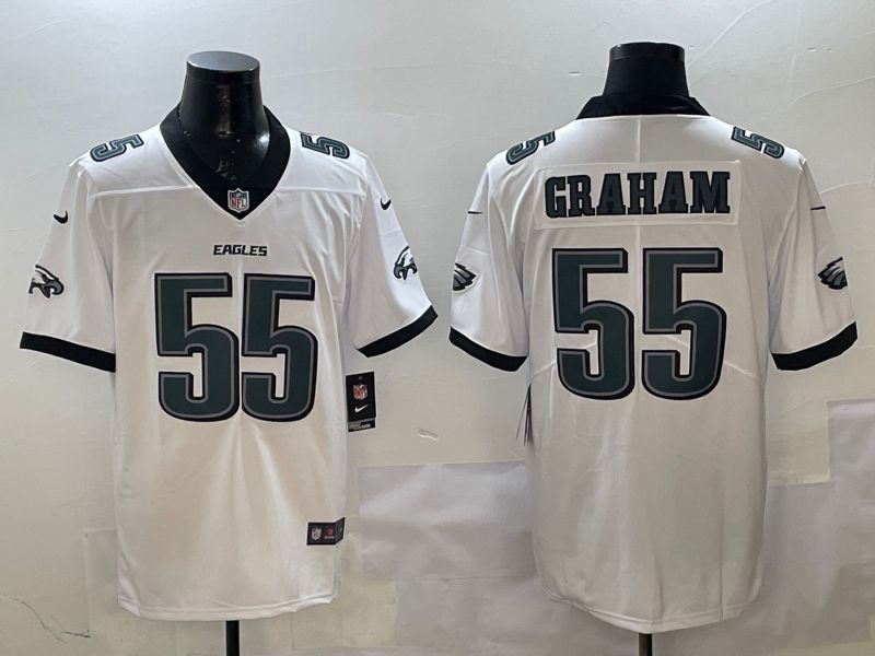 Men Philadelphia Eagles #55 Graham White Second generation Nike 2025 Limited NFL Jersey style 1